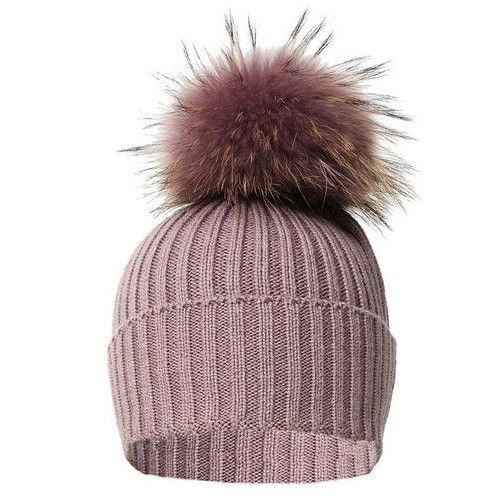 Ladies Wool & Fox Pompom Hat