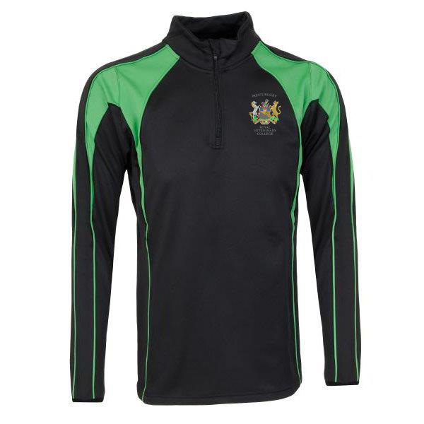 RVC Mens Rugby Pro Midlayer Black/Green