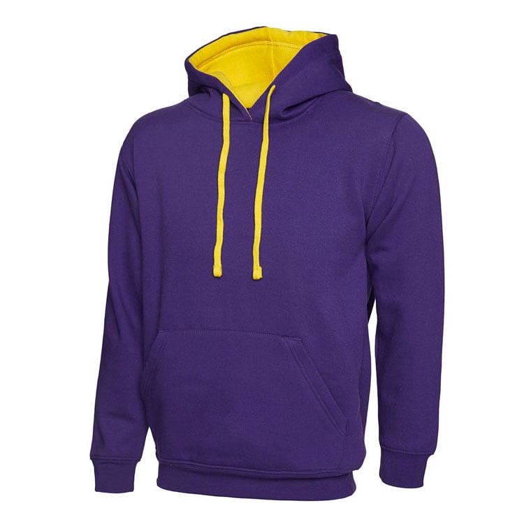 Adults Contrast Hooded Sweatshirt