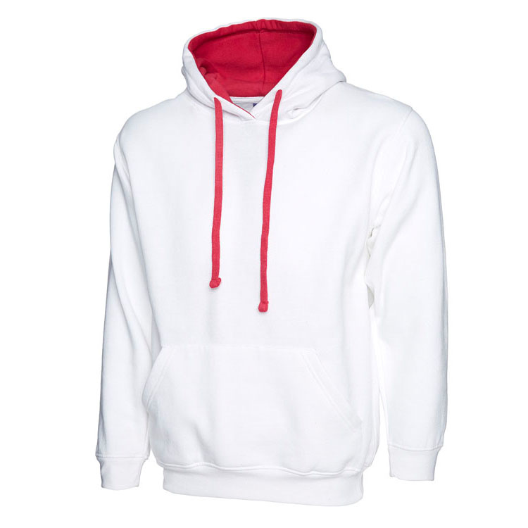 Adults Contrast Hooded Sweatshirt