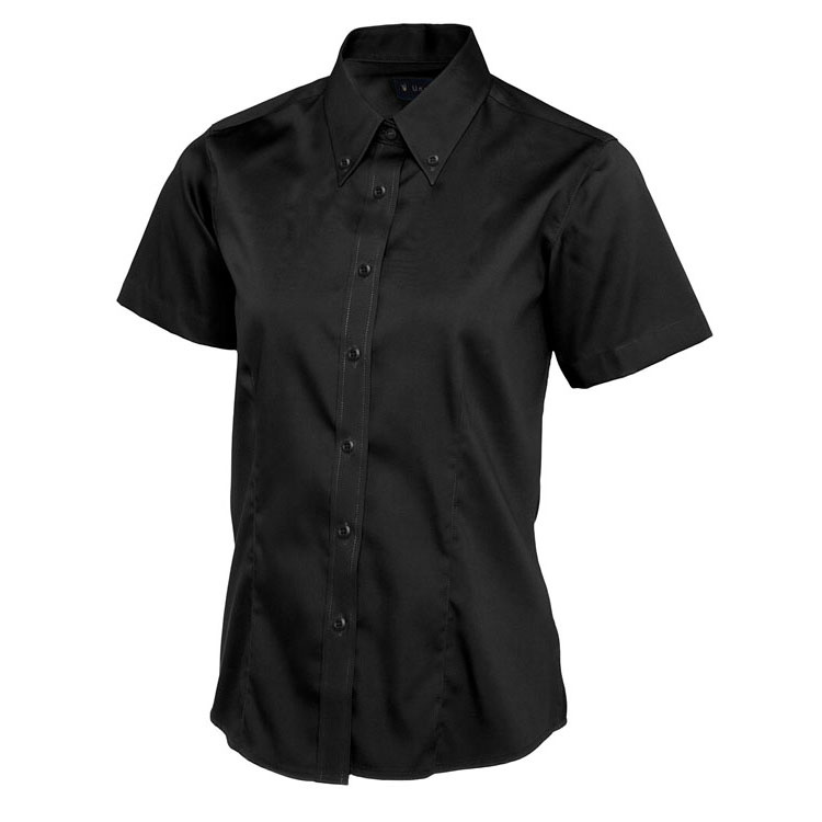 Ladies Pinpoint Oxford Half Sleeve Shirt