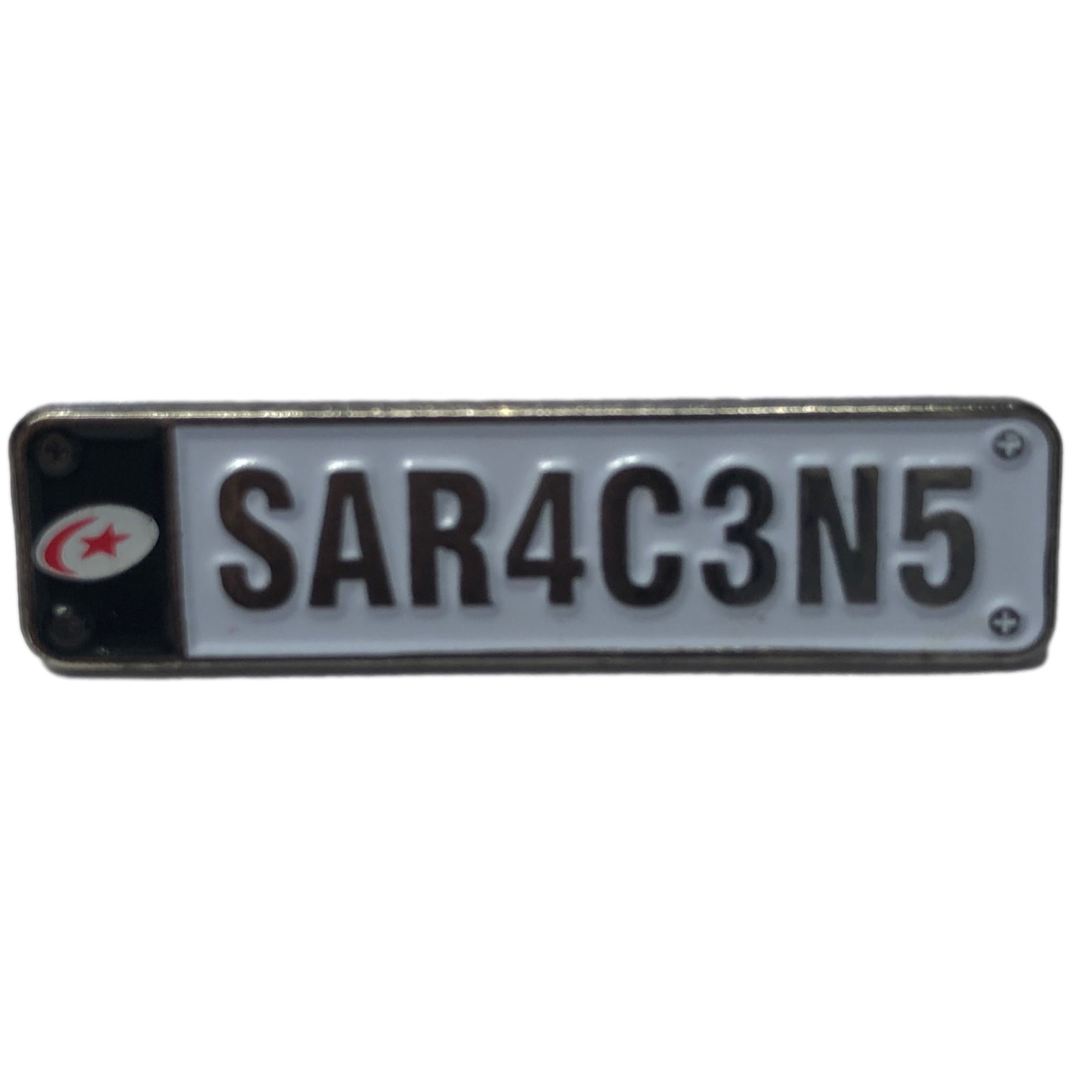 Saracens Reg Plate 35mm Pin Badge