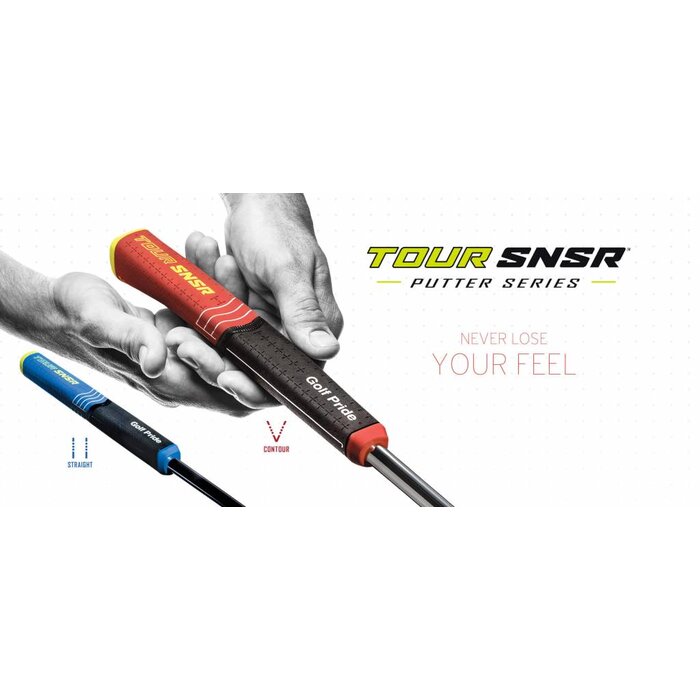GolfPride Tour SNSR Straight Putter Grip 104cc - Zwart Blauw Geel