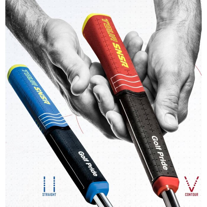 GolfPride Tour SNSR Straight Putter Grip 104cc - Black Blue Yellow