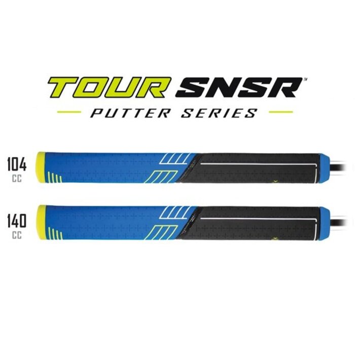 GolfPride Tour SNSR Straight Putter Grip 104cc - Black Blue Yellow