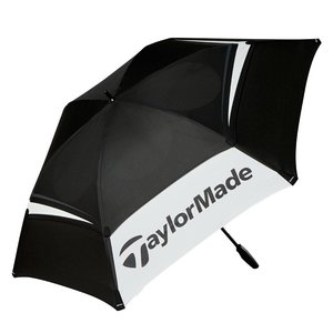 TaylorMade TaylorMade 68" Double Canopy Tour Golf Umbrella - Black White TaylorMade TaylorMade 68" Double Canopy Tour Golf Umbrella - Black White