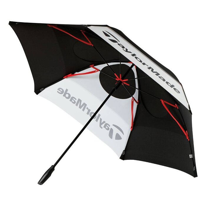 TaylorMade TaylorMade 68" Double Canopy Tour Golfparaplu - Zwart Wit Grijs