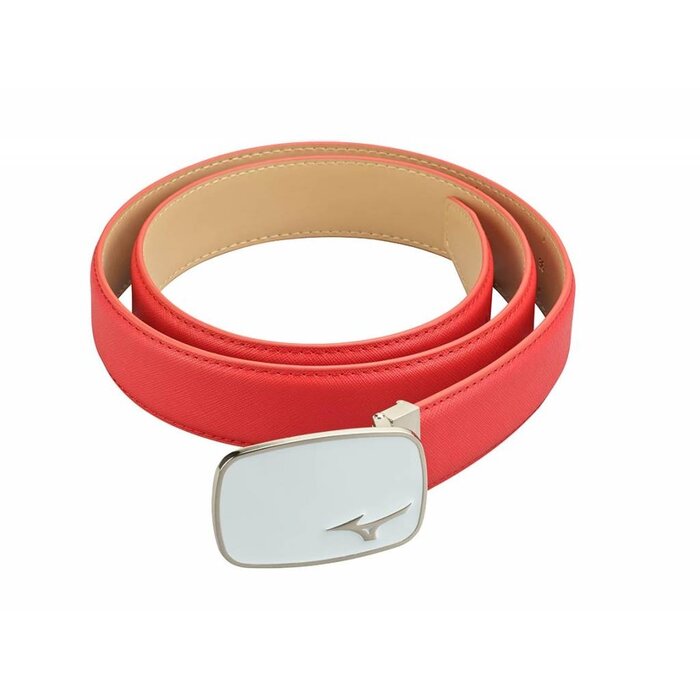 Mizuno Mizuno Lederen Logo Broekriem - Rood Wit