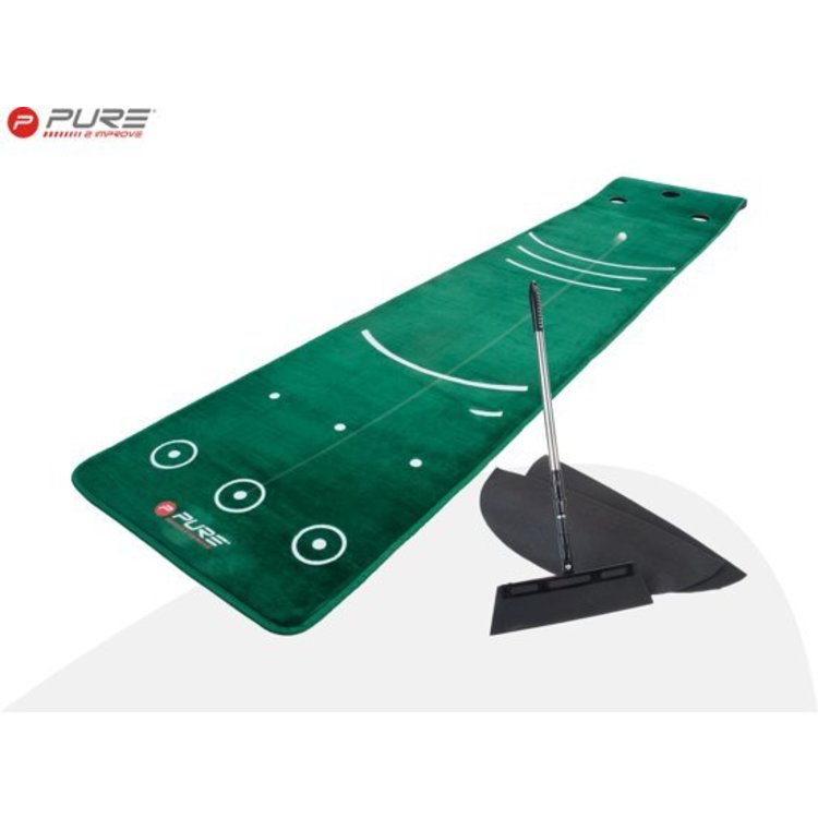 Pure 2 Improve Dual Grain Putting Mat With Broom - GolfDriver Europe B.V.
