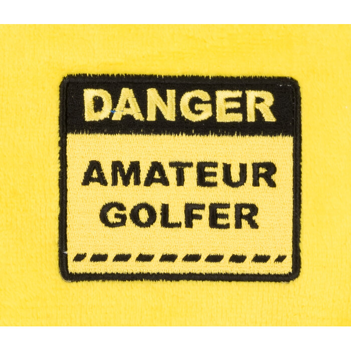 Nova Golf 'Danger Amateur Golfer' Golf Towel - Yellow Black