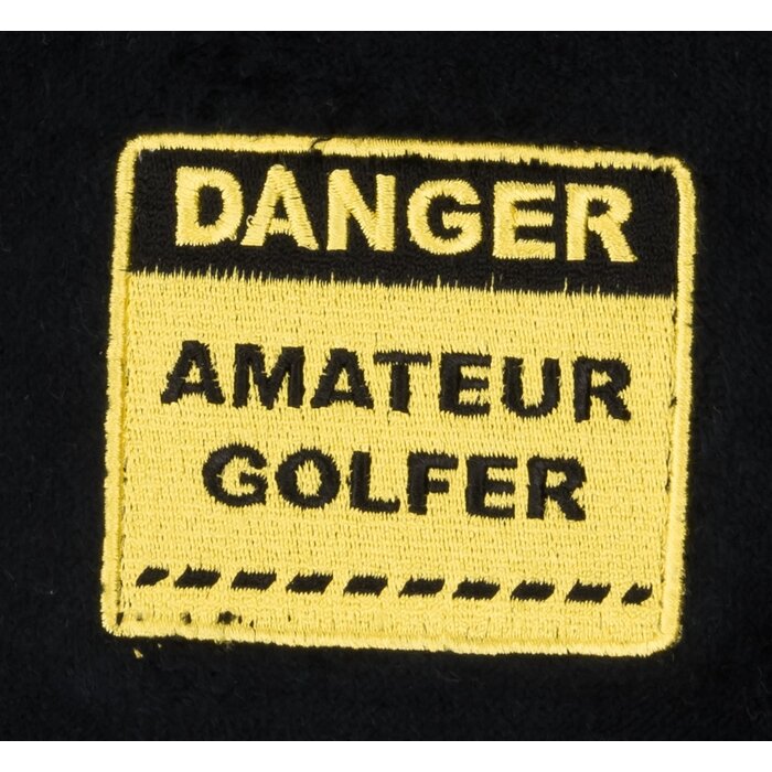 Nova Golf Nova Golf 'Danger Amateur Golfer' Golf Towel - Black Yellow
