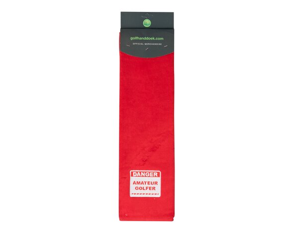 Nova Golf Nova Golf 'Danger Amateur Golfer' Serviette de golf - Rouge Blanc