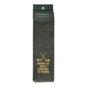 Nova Golf Nova Golf 'Born To Golf Forced To Work' Golf Towel - Grey Yellow Nova Golf Nova Golf 'Born To Golf Forced To Work' Golf Towel - Grey Yellow
