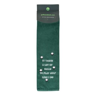 Nova Golf 'It Takes A Lot Of Balls' Golf Towel - Green White