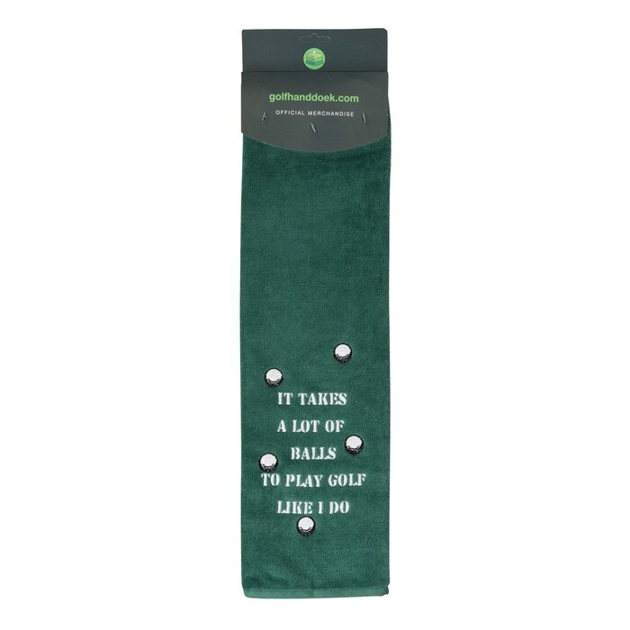 Nova Golf Nova Golf 'It Takes A Lot Of Balls' Golfhanddoek - Groen Wit