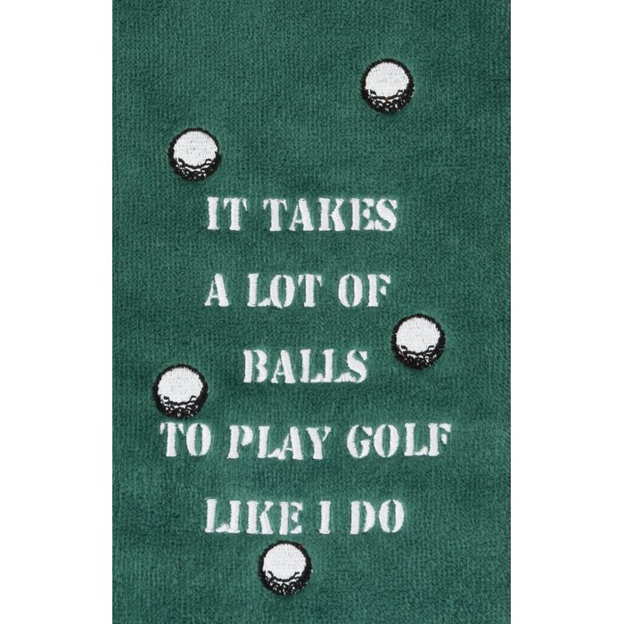 Nova Golf Nova Golf 'It Takes A Lot Of Balls' Golf Towel - Green White