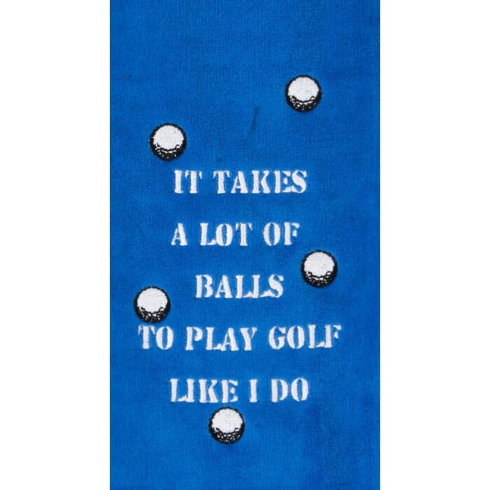 Nova Golf Nova Golf 'It Takes A Lot Of Balls' Golfhanddoek - Blauw Wit