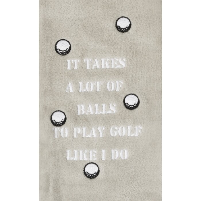 Nova Golf Nova Golf 'It Takes A Lot Of Balls' Golfhanddoek - Grijs Wit