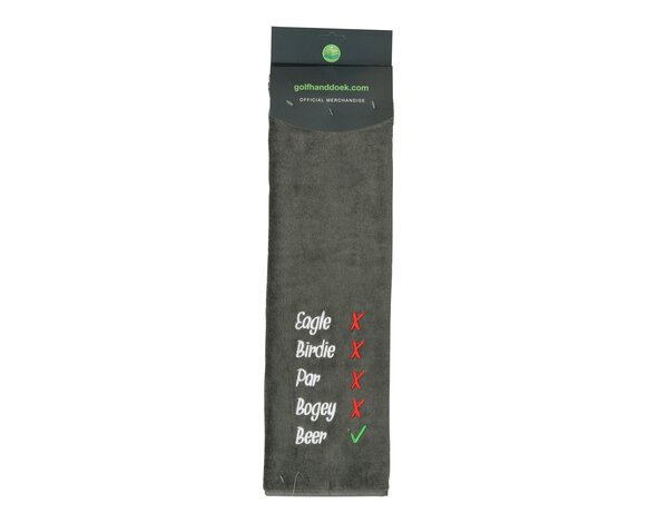 Nova Golf Nova Golf 'Eagle Birdie Beer' Golfhanddoek - Grijs
