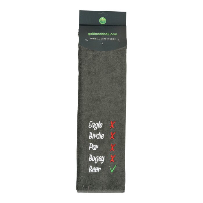 Nova Golf Nova Golf 'Eagle Birdie Beer' Golfhanddoek - Grijs