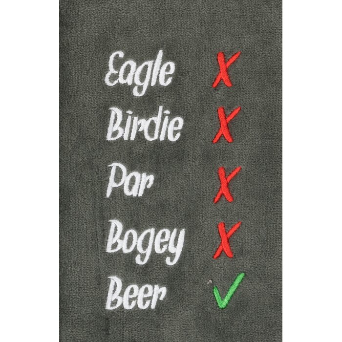 Nova Golf Nova Golf 'Eagle Birdie Beer' Golfhanddoek - Grijs
