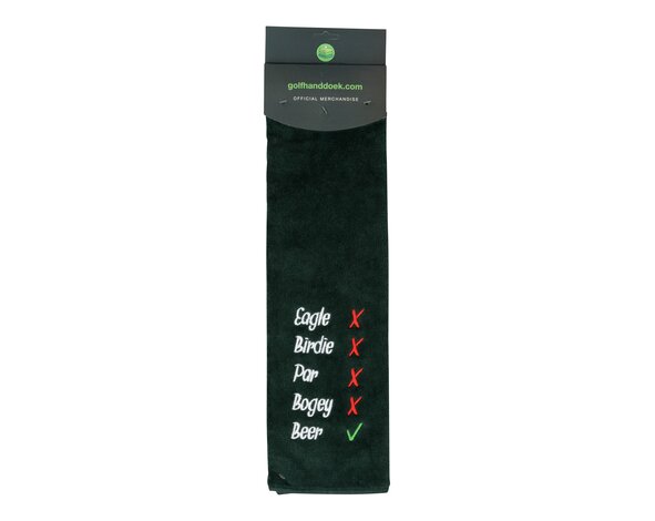 Nova Golf Nova Golf 'Eagle Birdie Beer' Golfhanddoek - Groen