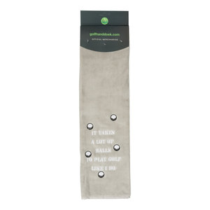 Nova Golf Nova Golf 'It Takes A Lot Of Balls' Golfhanddoek - Grijs Wit Nova Golf Nova Golf 'It Takes A Lot Of Balls' Golfhanddoek - Grijs Wit