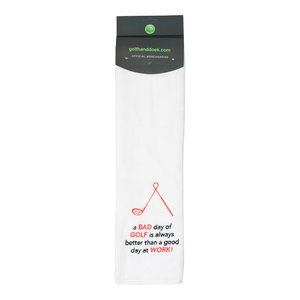 Nova Golf Nova Golf 'A Bad Day of Golf' Golf towel - White Black Red Nova Golf Nova Golf 'A Bad Day of Golf' Golf towel - White Black Red