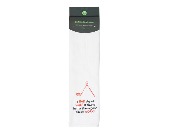 Nova Golf Nova Golf 'A Bad Day of Golf' Golfhandtuch - Weiß Schwarz Rot