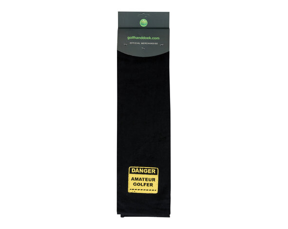 Nova Golf Nova Golf 'Danger Amateur Golper' Serviette de golf - Noir Jaune