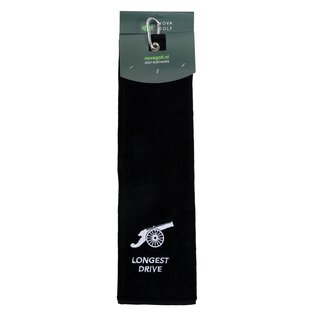 Nova Golf Nova Golf 'Longest Drive' Golfhanddoek - Zwart Wit