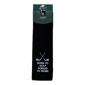 Nova Golf Nova Golf 'Born To Golf Forced To Work' Golfhanddoek - Zwart wit Nova Golf Nova Golf 'Born To Golf Forced To Work' Golfhanddoek - Zwart wit