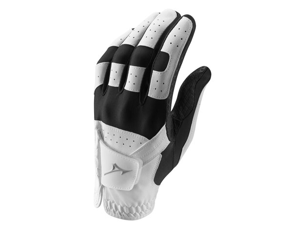 Mizuno Mizuno Stretch Golfhandschuh - Weiß Schwarz (Rechtshändige Golfer)