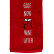 Nova Golf 'Golf Now Wine Later' Golf Towel - Red Grey