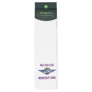Nova Golf Nova Golf 'Mile High Club Membership' Golf Towel - White Nova Golf Nova Golf 'Mile High Club Membership' Golf Towel - White