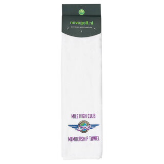 Nova Golf 'Mile High Club Membership' Golf Towel - White