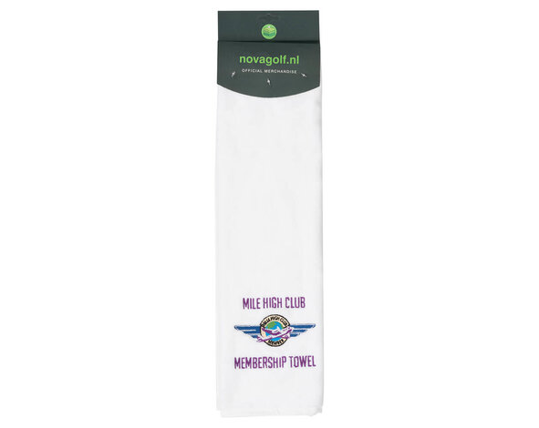 Nova Golf 'Mile High Club Membership' Golf Towel - White