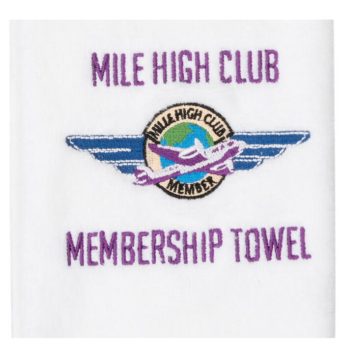 Nova Golf 'Mile High Club Membership' Golf Towel - White