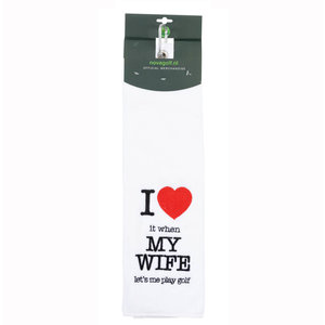 Nova Golf Nova Golf 'I Love It When My Wife' Golfhanddoek - Wit Nova Golf Nova Golf 'I Love It When My Wife' Golfhanddoek - Wit