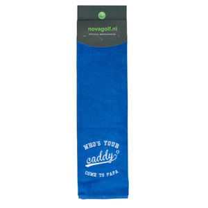 Nova Golf Nova Golf 'Who's Your Caddy' Golfhanddoek - Blauw Nova Golf Nova Golf 'Who's Your Caddy' Golfhanddoek - Blauw