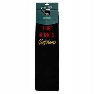Nova Golf Nova Golf 'If Lost Return To Golfchamp' Golf Towel - Black