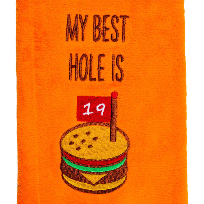 Nova Golf Nova Golf 'My Best Hole Is 19' Golfhanddoek - Oranje