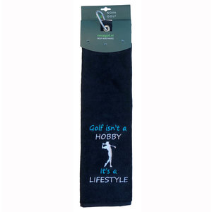 Nova Golf Nova Golf 'Golf Isn't A Hobby It's A Lifestyle' Golfhanddoek - Zwart Nova Golf Nova Golf 'Golf Isn't A Hobby It's A Lifestyle' Golfhanddoek - Zwart
