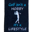 Nova Golf Nova Golf 'Golf Isn't A Hobby It's A Lifestyle' Golfhanddoek - Zwart