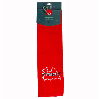 Nova Golf Nova Golf 'Utrecht' Golfhanddoek - Rood Wit
