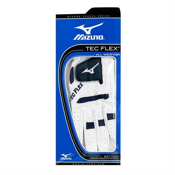 Mizuno Mizuno TecFlex All Weather Heren Golfhandschoen - Wit Blauw (Voor Rechtshandige Golfers)