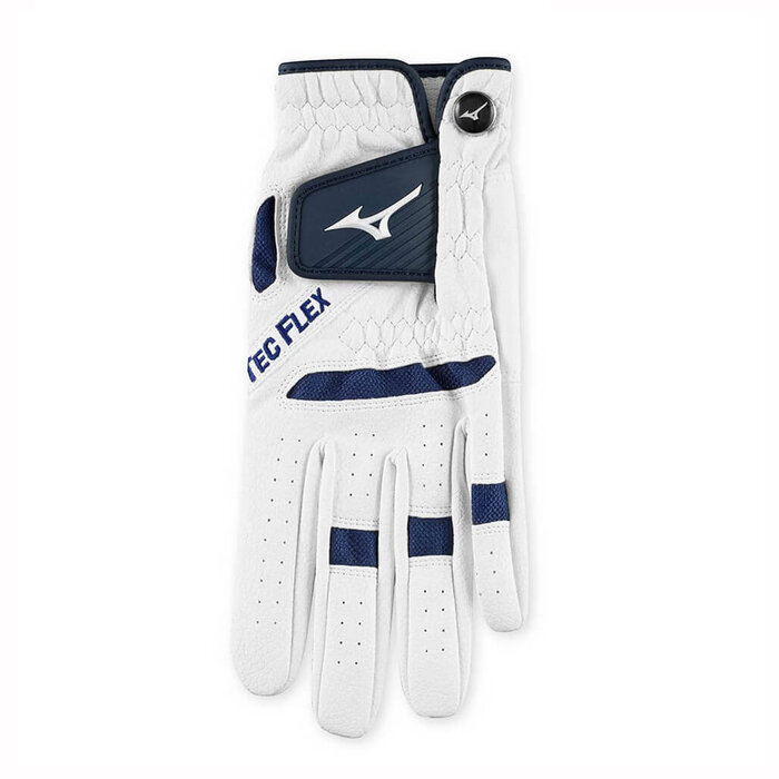 Mizuno Mizuno TecFlex All Weather Heren Golfhandschoen - Wit Blauw (Voor Rechtshandige Golfers)