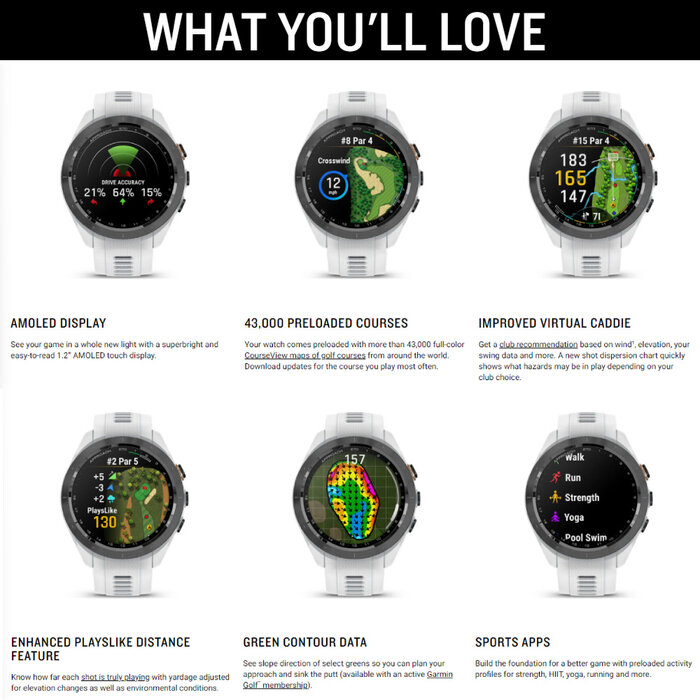 Garmin Garmin Approach S70 Premium GPS Golfhorloge 47 mm - Zwart