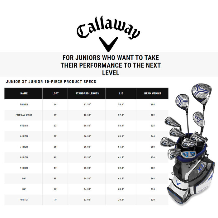 Callaway Callaway XT 14-teiliger Junior Golfsatz (Unisex 11-14 Jahre) | Standbag - LINKS