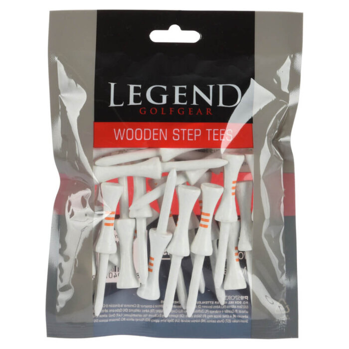 Legend Step Tees 70 mm (25 Stuks) - Wit Oranje